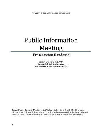 Public Information Meeting - Waverly-Shell Rock Community Schools
