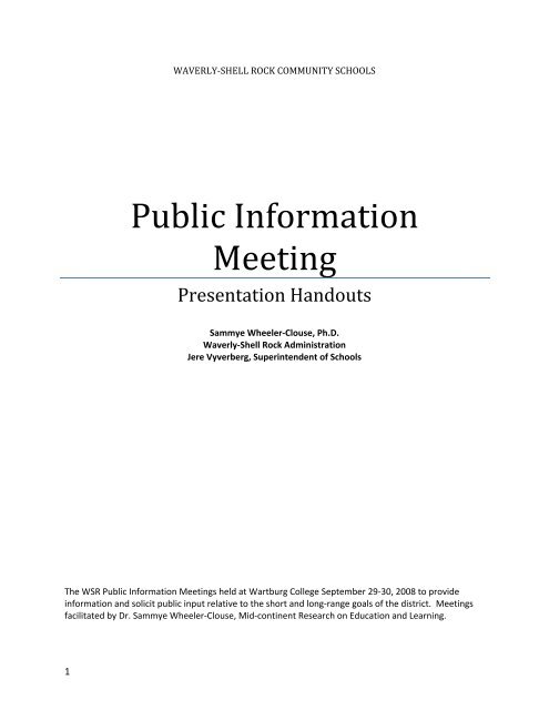 Public Information Meeting - Waverly-Shell Rock Community Schools