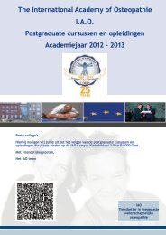 The International Academy of Osteopathie I.A.O. Postgraduate ...