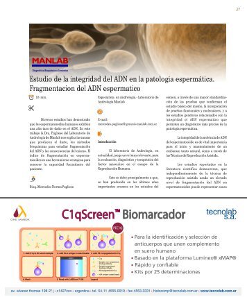 Estudio de la integridad del ADN en la patologia espermÃ¡tica ...