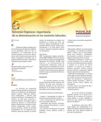 Solventes OrgÃ¡nicos - Revista Bioanalisis