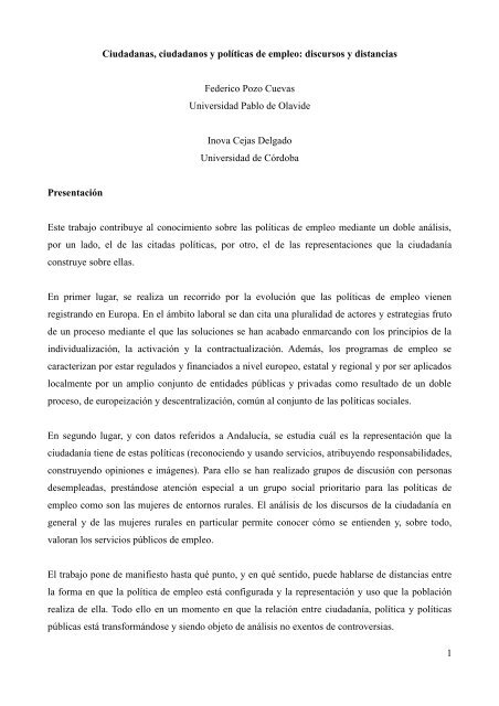 Discursos y Distancias - FederaciÃ³n EspaÃ±ola de SociologÃ­a