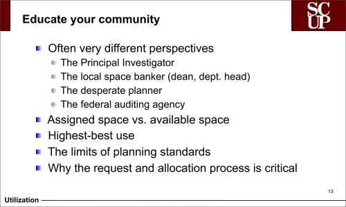 Space Utilization - Office of Facilities Coordination