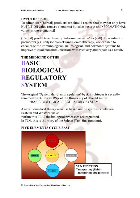 BBRS SCIENCE AND MEDICINE RON ZOET Biocommunication ...