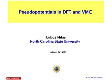 Nonlocal pseudopotentials in DFT and VMC