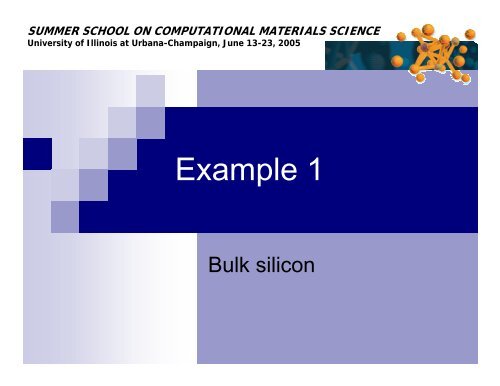 Example 1 - Materials Computation Center - University of Illinois at ...