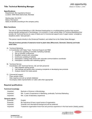 teagasc job specification template