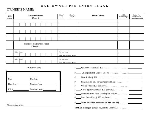 2005 HORSE SHOWS - HorseShowCalendar.com