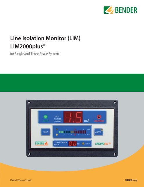 Line Isolation Monitor (LIM) LIM2000plusÂ® - Bender
