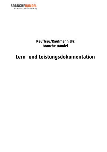 Lern- und Leistungsdokumentation LLD, gemÃ¤ss ... - Branche Handel