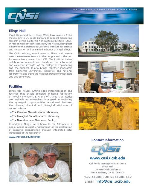 Download Brochure - California NanoSystems Institute - University ...