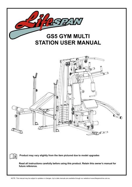GS5 GYM MULTI STATION USER MANUAL Lifespan Fitness