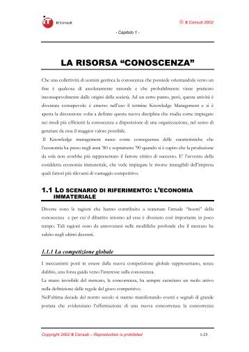 Capitolo 1: La Risorsa Conoscenza - It Consult