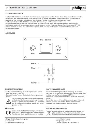 k RUMPFKONTROLLE /HULL ISOLATION CONTROL STV ... - Philippi