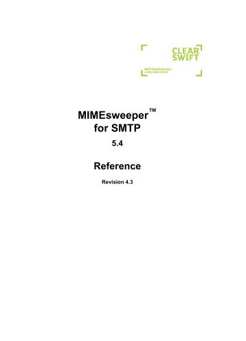 MIMEsweeper for SMTP 5.4 - Clearswift