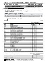 SPECIFY ALL OPTIONS PrICE SHEET - effective ... - Federal Signal