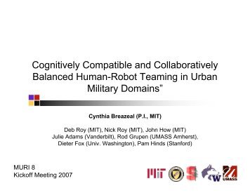 Cognitively Compatible and Collaboratively Balanced Human ... - MIT