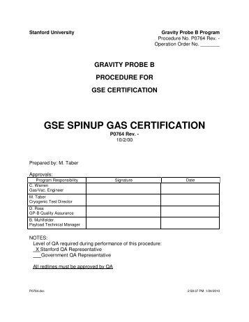 Table of Contents - Gravity Probe B - Stanford University