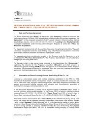 proposed acquisition of 49.9% equity interest in shanxi ... - Abterra