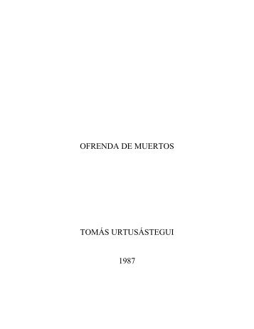 OFRENDA DE MUERTOS - Tomás Urtusástegui