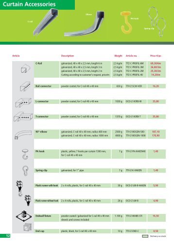 Curtain Accessories - SINOtec GmbH