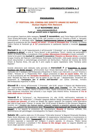 Scopri il programma - Festival del Cinema dei Diritti Umani di Napoli