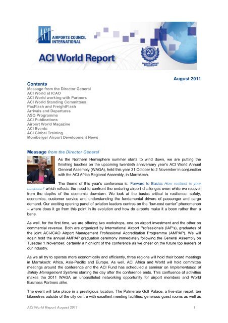 August 2011 Contents - Airports Council International