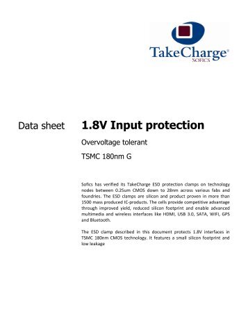 Datasheet - TSMC 180nmG 1.8V Input protection ... - Sofics