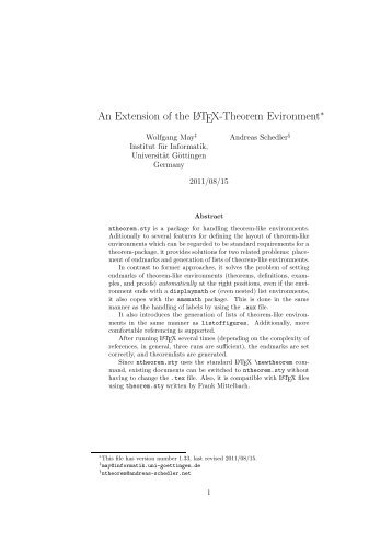 An Extension of the LATEX-Theorem Evironment