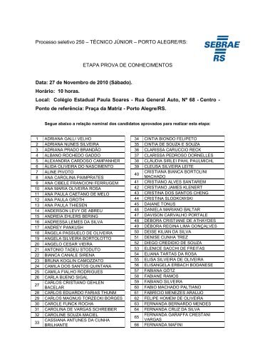 COMUNICADO - Etapa Prova de Conhecimentos - Tcnico ... - Sebrae