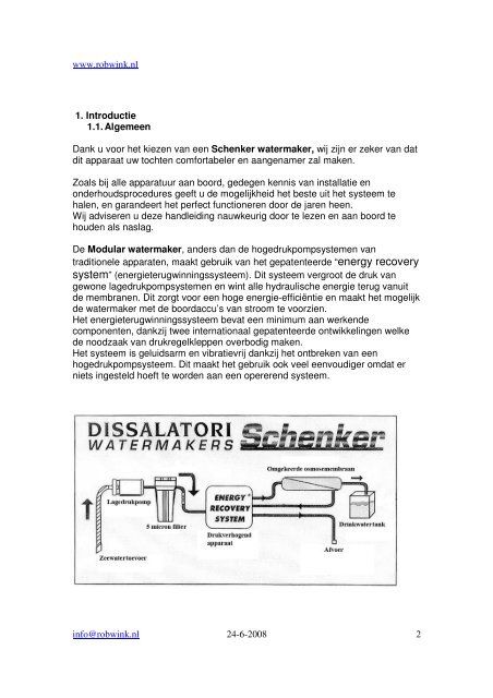 Handleiding installatie, bediening en onderhoud