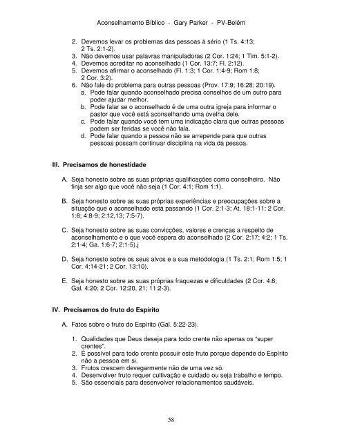 Apostila Aconselhamento BÃ­blico - PV Sul