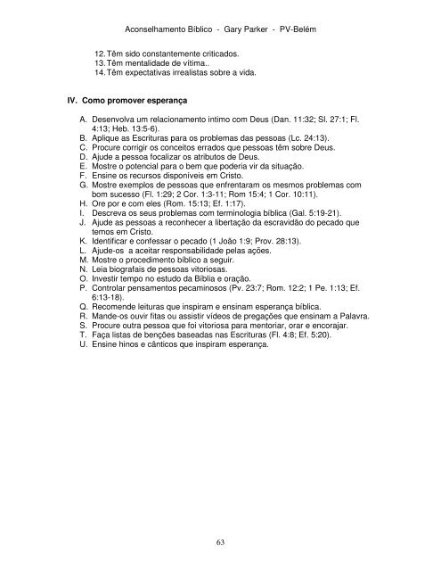 Apostila Aconselhamento BÃ­blico - PV Sul