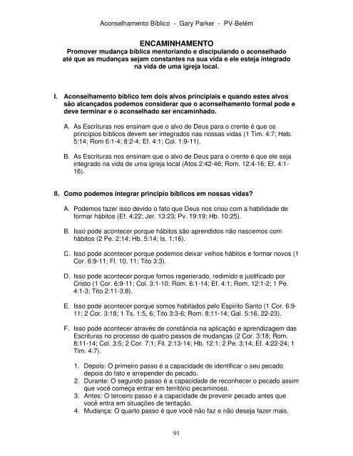 Apostila Aconselhamento BÃ­blico - PV Sul