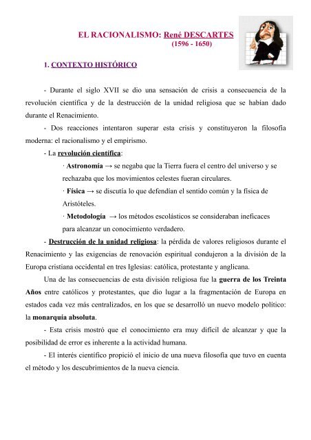 EL RACIONALISMO: René DESCARTES