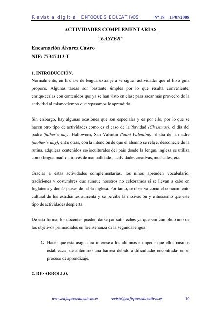 NÂº 18 15/07/2008 - enfoqueseducativos.es
