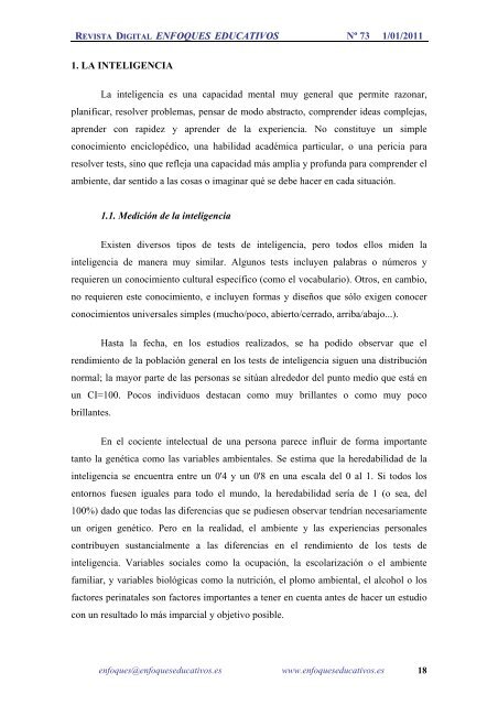 Revista Enfoques Educativos nÂº 73 - enfoqueseducativos.es