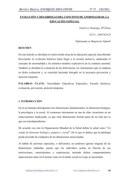 Revista Enfoques Educativos nÂº 73 - enfoqueseducativos.es