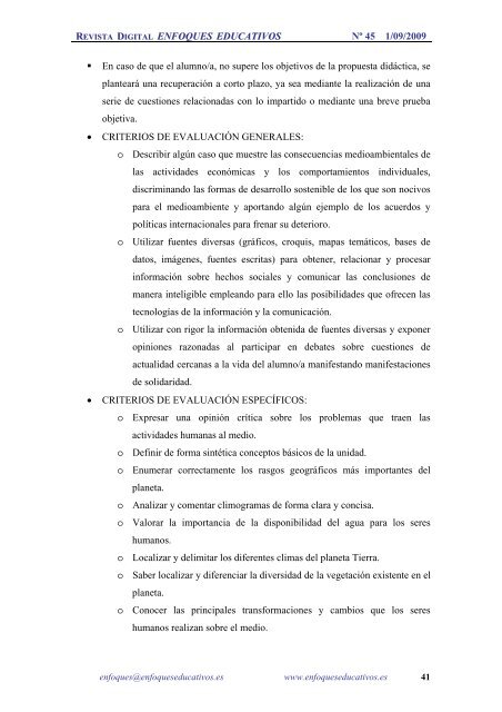 NÂº 45 01/09/2009 - enfoqueseducativos.es