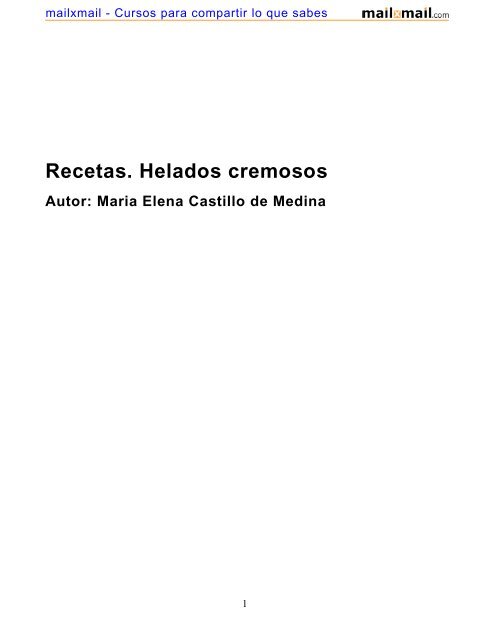 Recetas. Helados cremosos - MailxMail