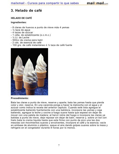 Recetas. Helados cremosos - MailxMail