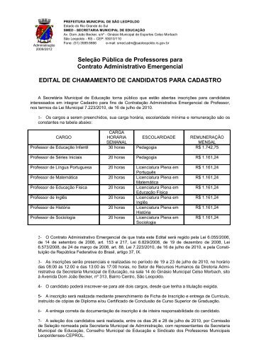 MEMORANDO CIRCULAR - Prefeitura Municipal de SÃ£o Leopoldo