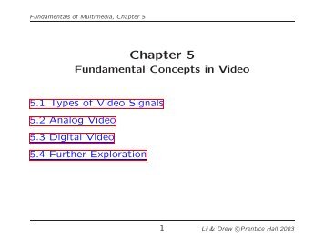 Fundamental Concepts in Video