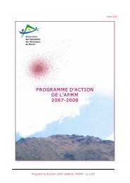 programme d'action de l'apmm 20072008