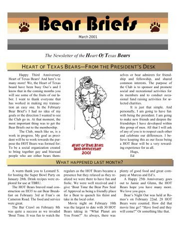 March - The Heart of Texas Bears