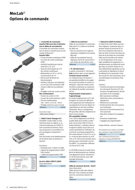 MecLabÂ® Technique pour les Ã©coles d'enseignement gÃ©nÃ©ral - Festo