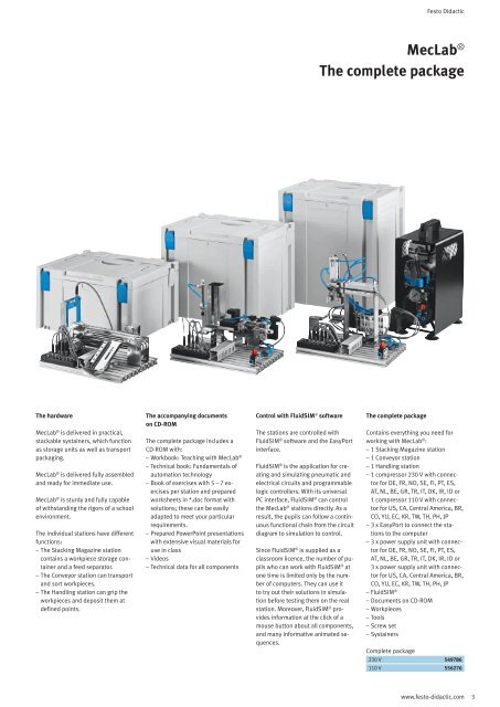 MecLabÂ® Technology for secondary schools - Festo