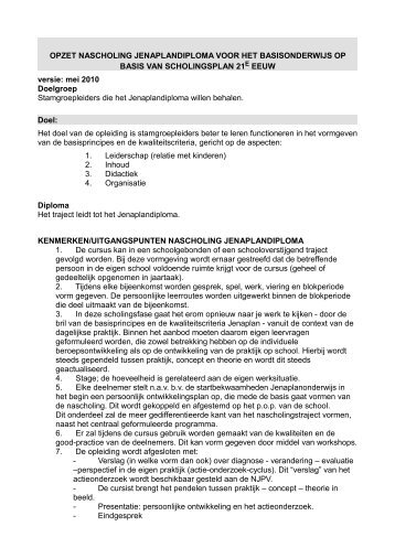 opzet jenaplannascholing.pdf - Nederlandse Jenaplanvereniging