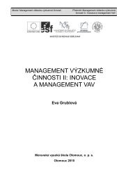 management vÃ½zkumnÃ© Äinnosti ii: inovace a management vav