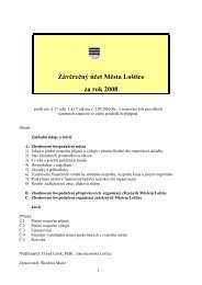 Závěrečný účet Města Loštice za rok 2008